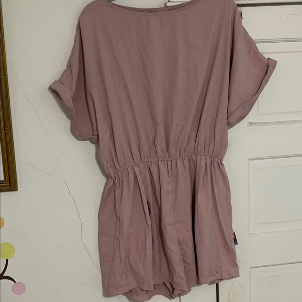 mauve short sleeve romper